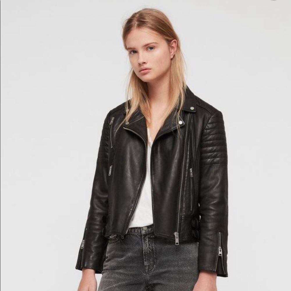 All Saints Papin Leather Jacket - US 8